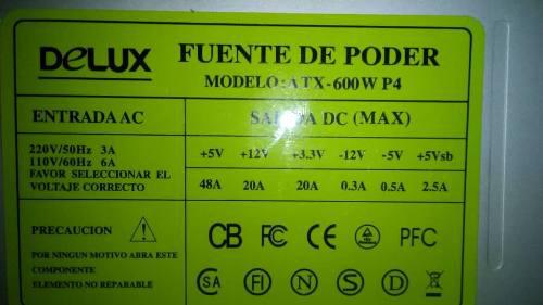 Fuente De Poder Atx Pc 600w