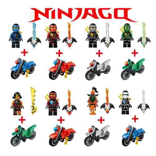Lego 2 En 1 Figuras Ninjago 2 Muñecos O Muñeco Y Moto
