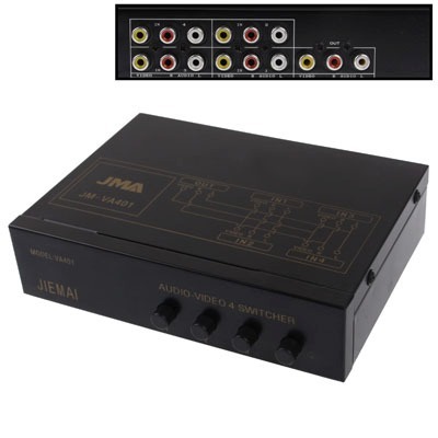 4 Way Video Audio Divisor Amp Interruptor 4 Entrada 1