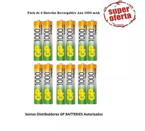 Pilas Baterias Gp Recargables Pack X6 Aaa mah P694