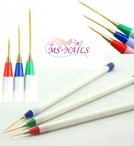 Set De 3 Pinceles Para Delinear Uñas