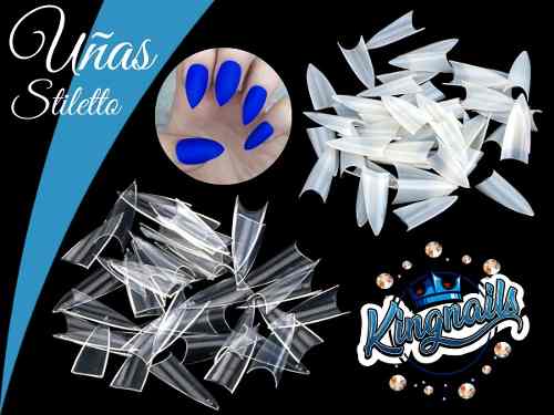 Uñas Stiletto Transparente Paquete De 500 Kingnails