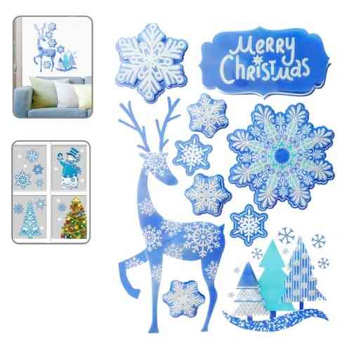Para Navidad Wall Sticker Christma Serie Snow And Deer Dbuu
