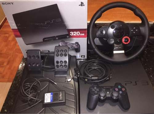 Playstation 3 Slim 320g+simulador Driving Force Gt+11 Juego