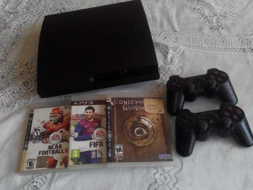 Ps 3 Slim 160gb 2 Controles 3 Juegos En Perfecto Estado