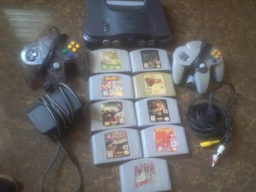 Nintendo 64 Con Dos Controles + 9 Juegos De Coleccion