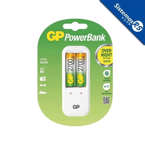Powerbank Cargador Gp +2 Bateria Aa mah Recargable Pila
