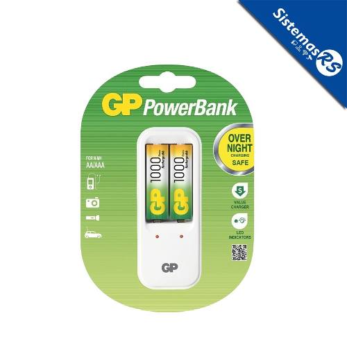 Powerbank Cargador Gp +2 Bateria Aaa mah Recargable Pila