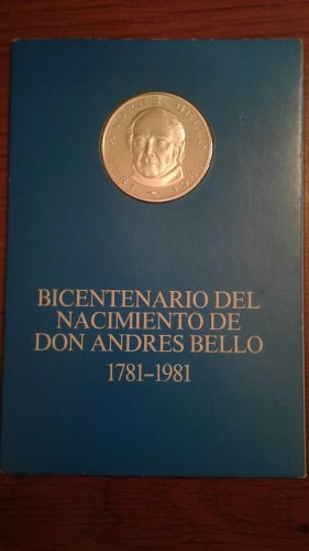 Moneda De Plata Bcv Bicentenario Nacimiento Andrés Bello