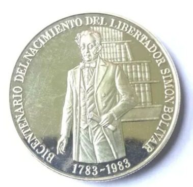 Moneda De Plata Bicentenario Del Nacimiento Del Libertador