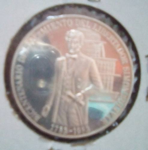 Moneda De Plata Bicentenario Del Nacimiento Simón Bolivar