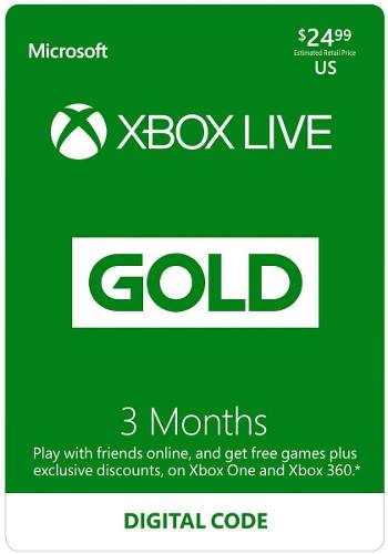 Tarjeta Membresia Xbox Live Gold 3 Meses Xbox One - 360