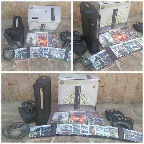 Xbox 360 Elite Con 2 Controles Y Juegos