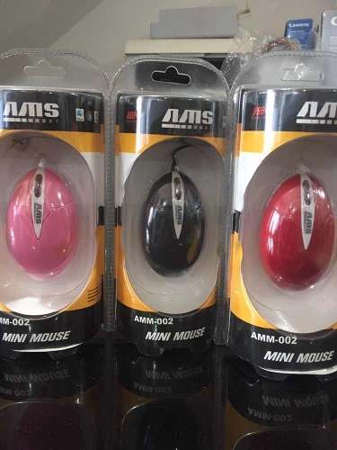 Mini Mouse Óptico Ams 800 Dpi Usb Cable Retráctil