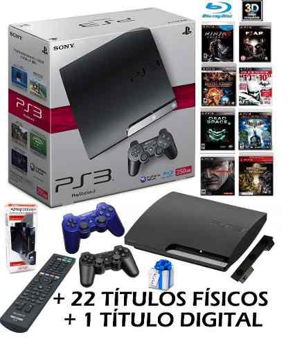 Playstation 3 Hdd 250gb 3d 22 Titulos Fisicos Control Bluray