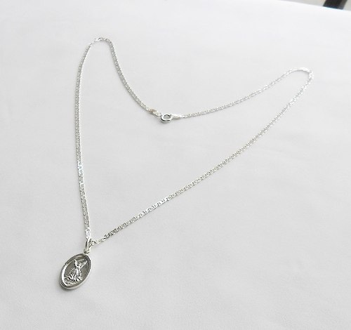 Cadena 50 Cms Plata Italy + Medalla San Miguel Arcangel