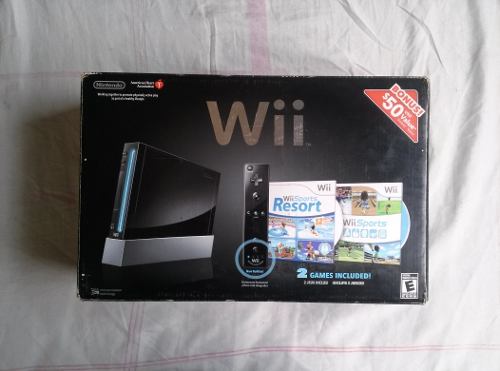 Nintendo Wii Negro Con 2 Juegos Sin Chipear