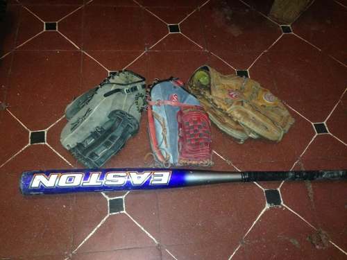 Guantes (varias Marcas) Y Bate De Softball