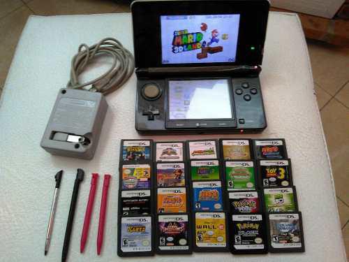 Nintendo Ds 3d + 27 Juegos Estuche 4 Lapices Cargador