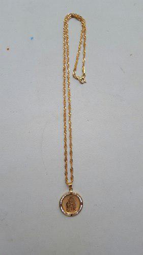 Cadena De Oro 18 K Y Dije Virgen Del Carmen