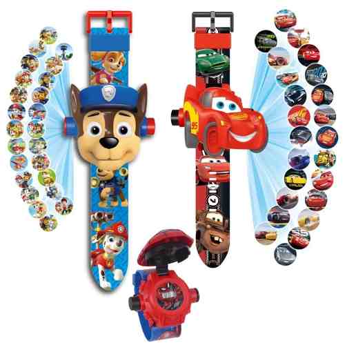 Reloj 3d Proyector Spiderman Cars Paw Patrol Iron Man Niños