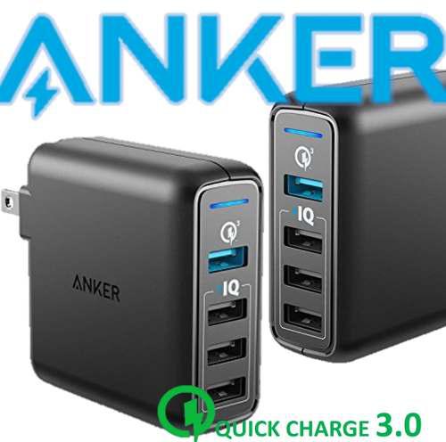 Cargador Anker Pared 43.4w Quick Charge 3.0 S8 iPhone X/8/7
