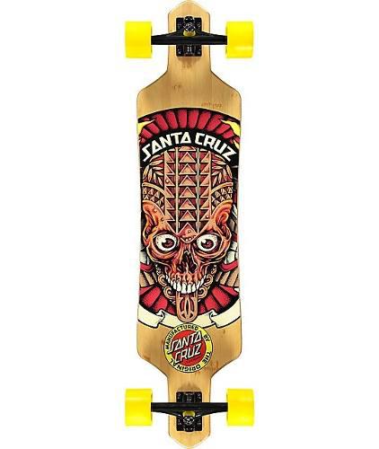 Patineta Longboard Completa Santa Cruz Tiki Skull Bamboo