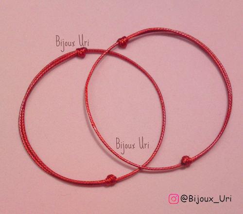 P-12 Par De Pulseras Hilo Rojo Bisutería (2 Pares)