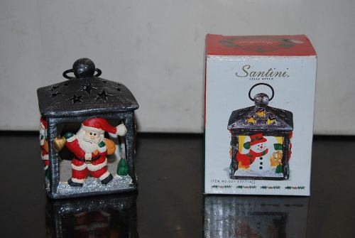 Ceramica Adorno Navidad Farol Candil Porta Vela