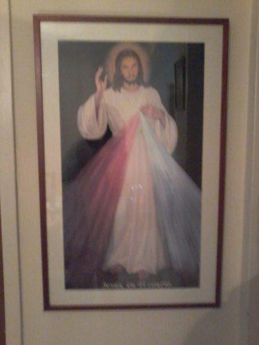 Afiche Enmarcado En Madera Jesus De La Misericodia 48x76