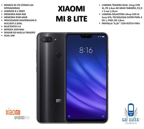 Telefono Celular Xiaomi Mi 8 Lite 4gb/64gb Android Oreo