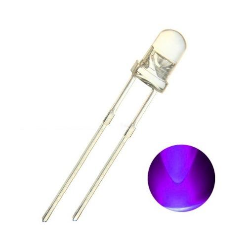 Diodo Led 5mm Alto Brillo Luz Morado Ultravioleta X 15 Und