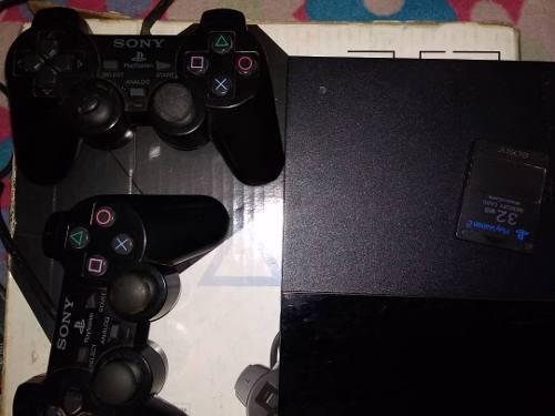 Playstation 2 Slim Con Dos Controles Memory Card Y 3 Juegos