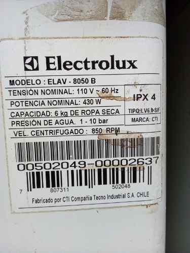 Lavadora Electrolux Repuestos Modelo Elav 