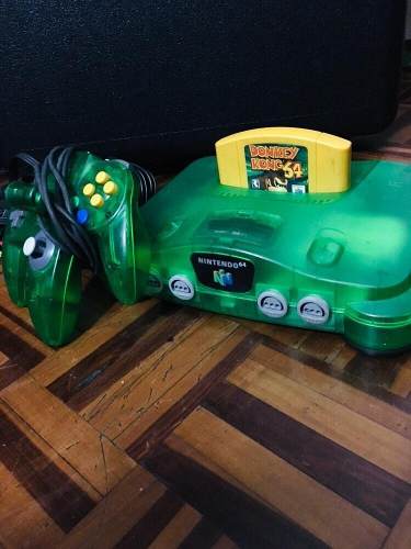 Impecable Nintendo 64 Jungle Green Con Donkey Kong Perfect