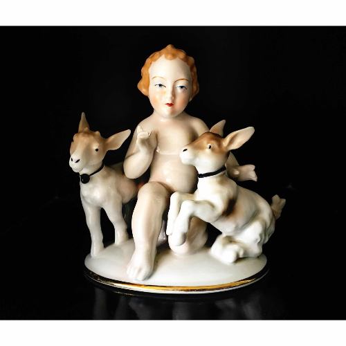 Escultura Porcelana Alemana Antigua De Bavaria Perfecta.