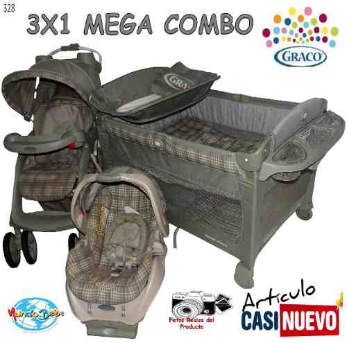 Corral Graco Coche Y Portabebe En Combo Impecable.-