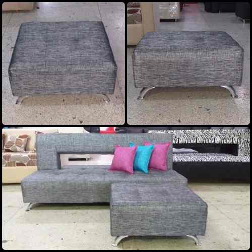 Sofa Cama Decorativo Con Puff Y Cojines Decorativos