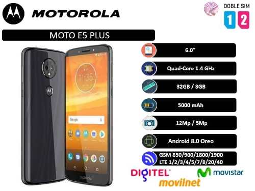 Celular Motorola E5 Plus 3 Gb Ram -32 Gb Rom Huella Digital