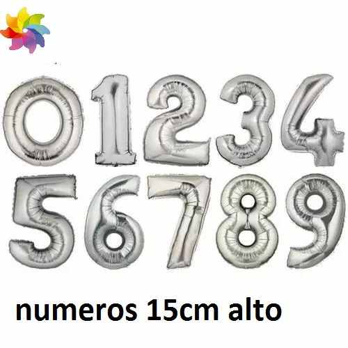 Globo Globos Metalizado Peq15 Cm Letras Numeros Oro Y Plata