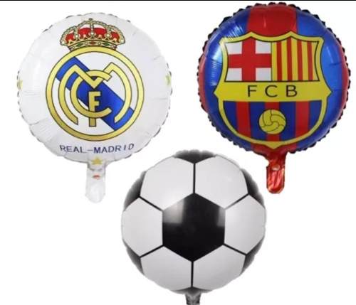 Globos De Futbol Metalizado Real Madrid Barca