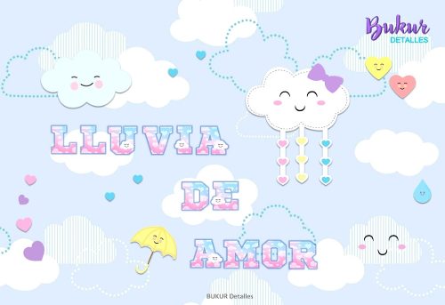 Kit Imprimible Lluvia De Amor + Regalos