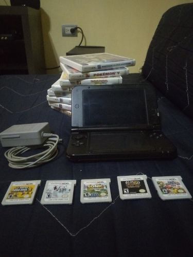 Nintendo 3ds Xl Negro Con 13 Juegos Originales