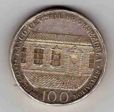 Antigua Moneda 100 Bs De Plata Bicentenario Del Libertador