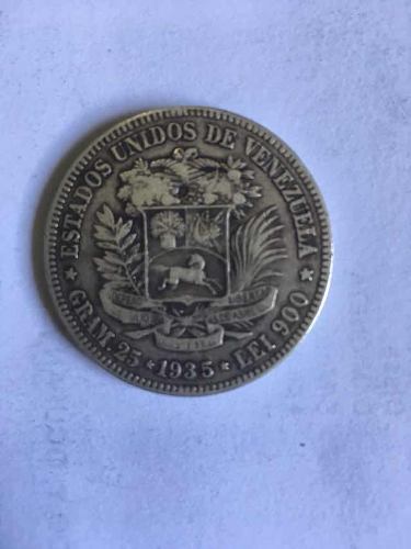 Moneda 5 Bolivares Fuerte Plata Ley 