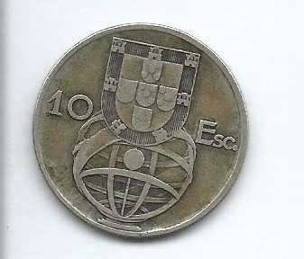 Moneda Plata 10 Escudos Portugal 