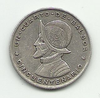 Moneda Plata 1/4 Balboa Panama 