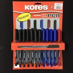 Bolígrafos Kores Color Negro Display De 24 Unds