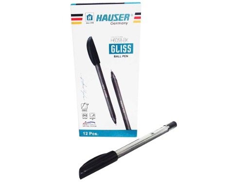 Boligrafo Lapicero Hauser Glis Negro Y Azul 12 Unidades