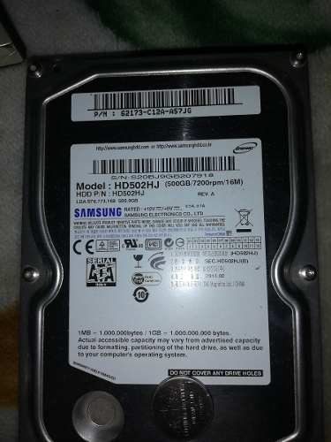 Disco Duro Samsung 500gb rpm/16m Como Nuevo